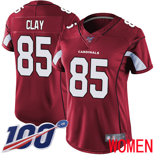 Arizona Cardinals Limited Red Women Charles Clay Home Jersey NFL Football #85 100th Season Vapor Untouchable